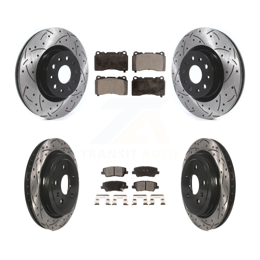 Performance Upgrade Brake Kit For 2015 Cadillac CTS Base/Premium/Luxury/Performance and with 2.0L. With 18" Factory Wheels KDT-100660 Transit Auto