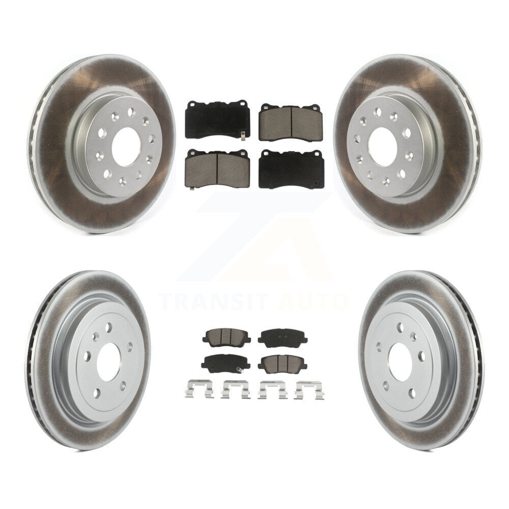 Coated Upgrade Brake Kit For 2015 Cadillac CTS Base/Premium/Luxury/Performance and with 2.0L. With 17" Factory Wheels KGC-101292 Transit Auto