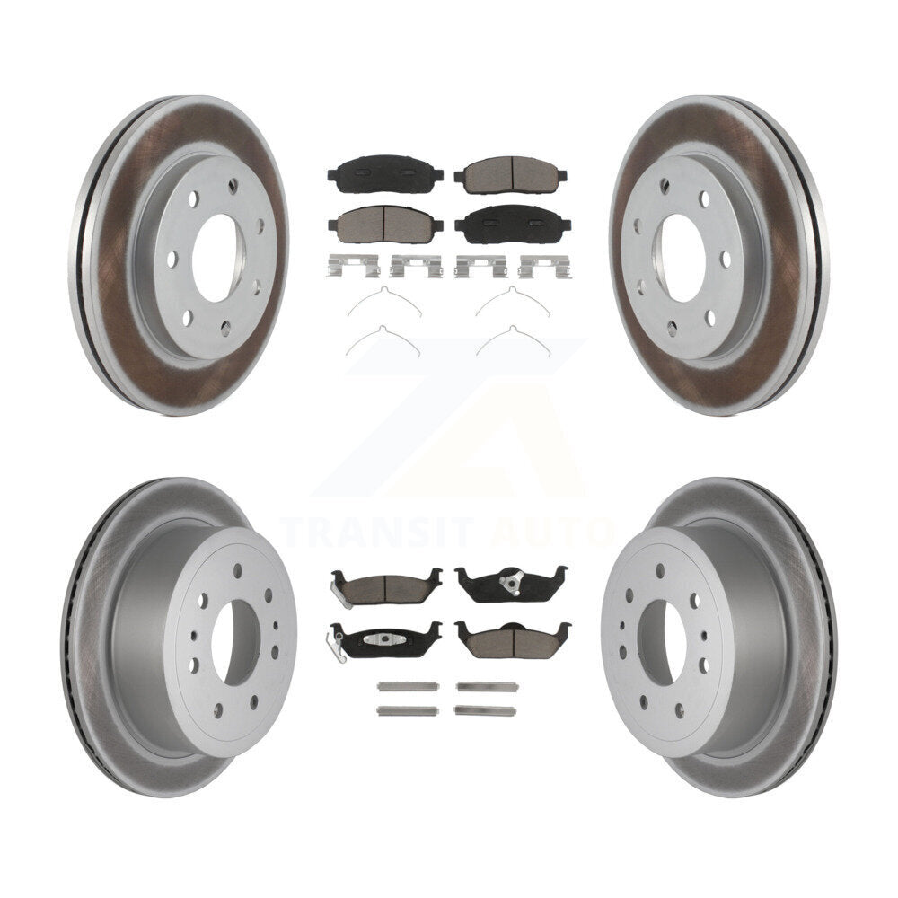 Coated Upgrade Brake Kit For 2004 Ford F-150 4WD. With 7 Lug Wheels and With Vented Rear Rotors and 11th Digit Of Vin Is K, N, or F KGC-101364 Transit Auto