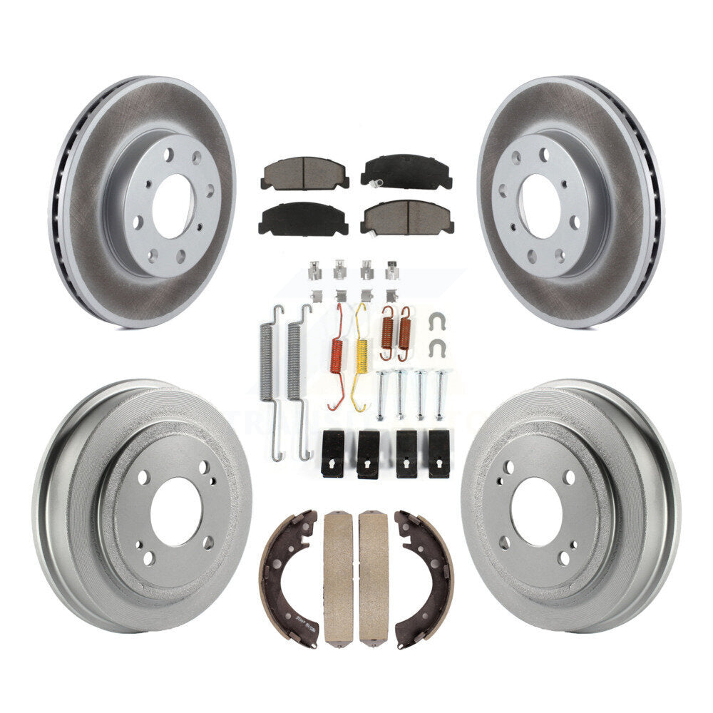 Coated Upgrade Brake Kit For 1992 Honda Civic LX/DX and with Sedan and Automatic transmission and Drum rear brakes KGC-101949 Transit Auto
