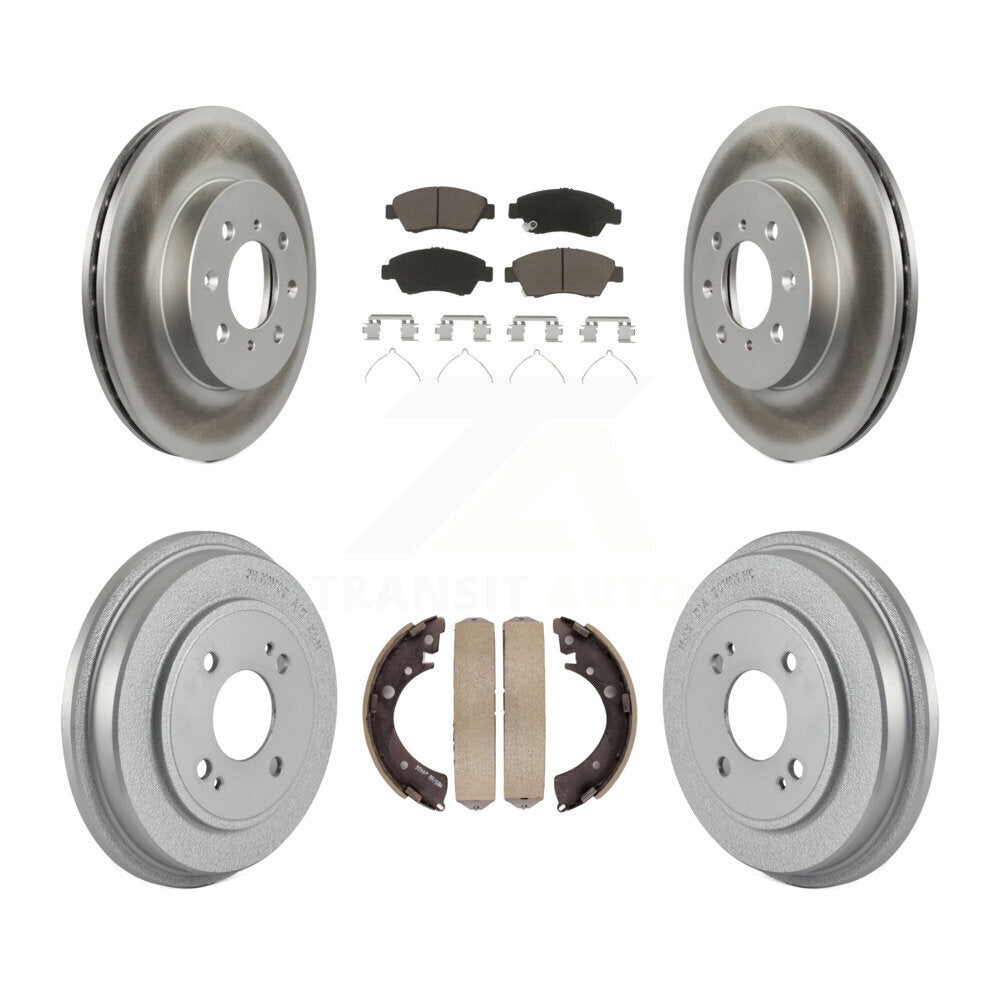 Coated Upgrade Brake Kit For 2005 Honda Civic Si and with Coupe and Drum rear brakes. With 4 Lug Wheels KGC-102338 Transit Auto