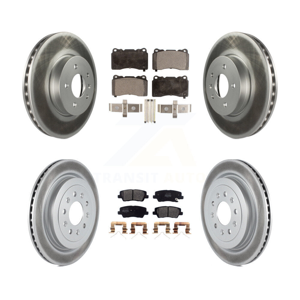 Coated Upgrade Brake Kit For 2019 Cadillac ATS Base/Luxury. With Brembo Brakes and Without Slotted Brake Rotors KGF-102704 Transit Auto