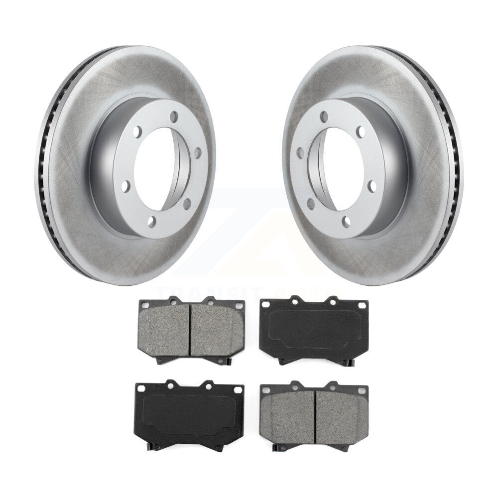 Coated Upgrade Brake Kit For 2000 Toyota Tundra 4.7" Pad Plate Length Transit Auto