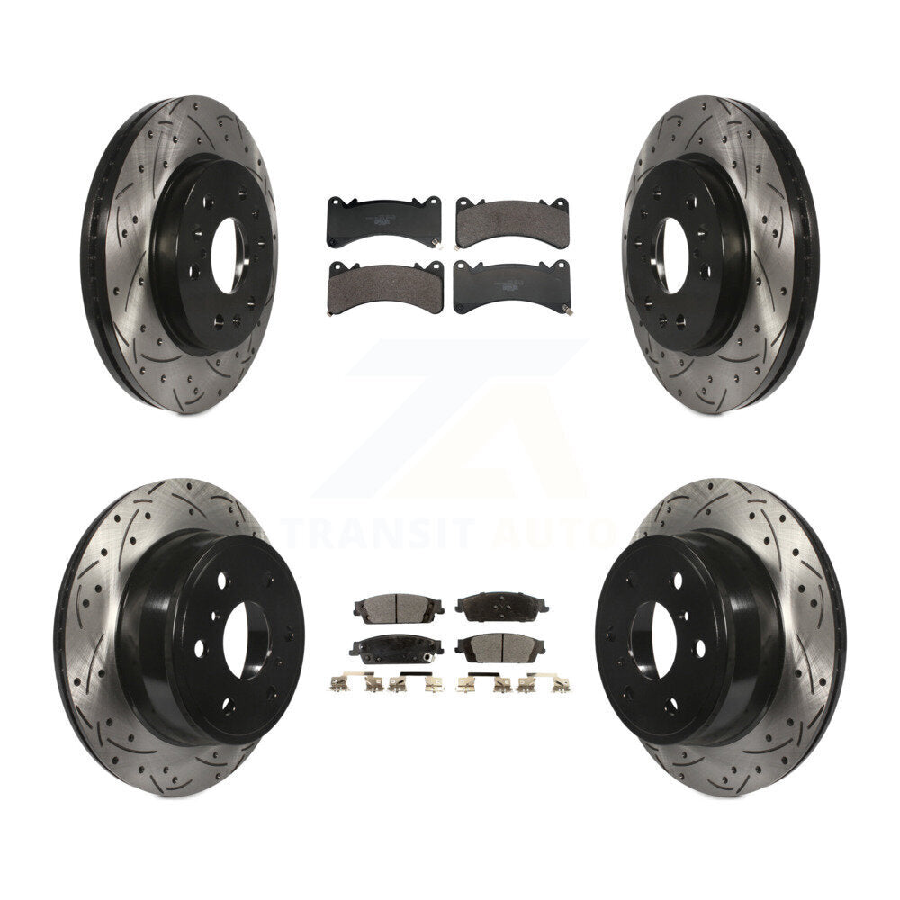 Performance Upgrade Brake Kit For 2015 Cadillac Escalade With 6 Piston Front Brembo Calipers KDT-101382 Transit Auto