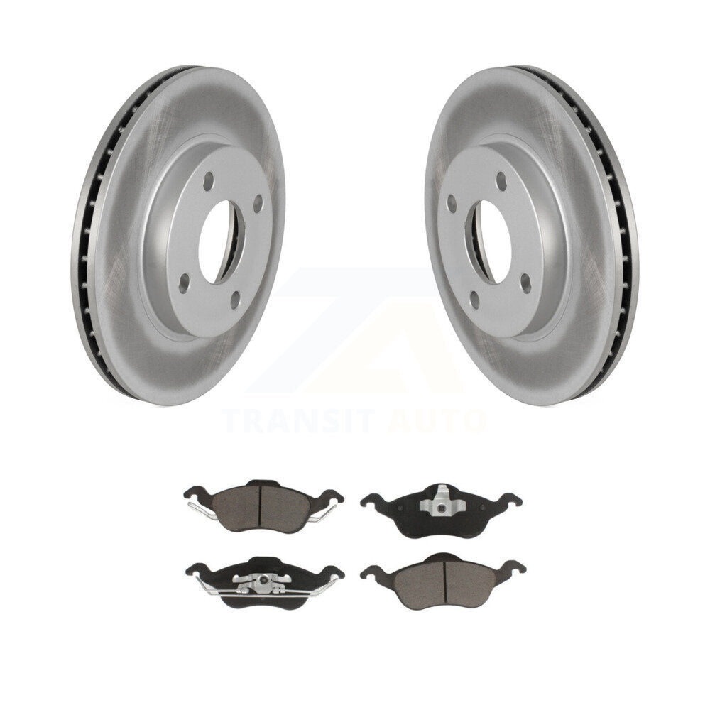 Coated Upgrade Brake Kit For 2000 Ford Focus Without ABS Tone Ring and Wheel Bearing Included KGC-101924 Transit Auto