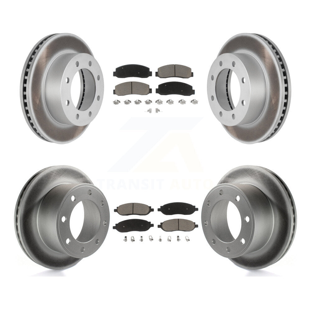 Coated Upgrade Brake Kit For 2005 Ford F-250 Super Duty XL/XLT/King Ranch/Lariat and with 4WD. With Single Rear Wheels KGC-100611 Transit Auto