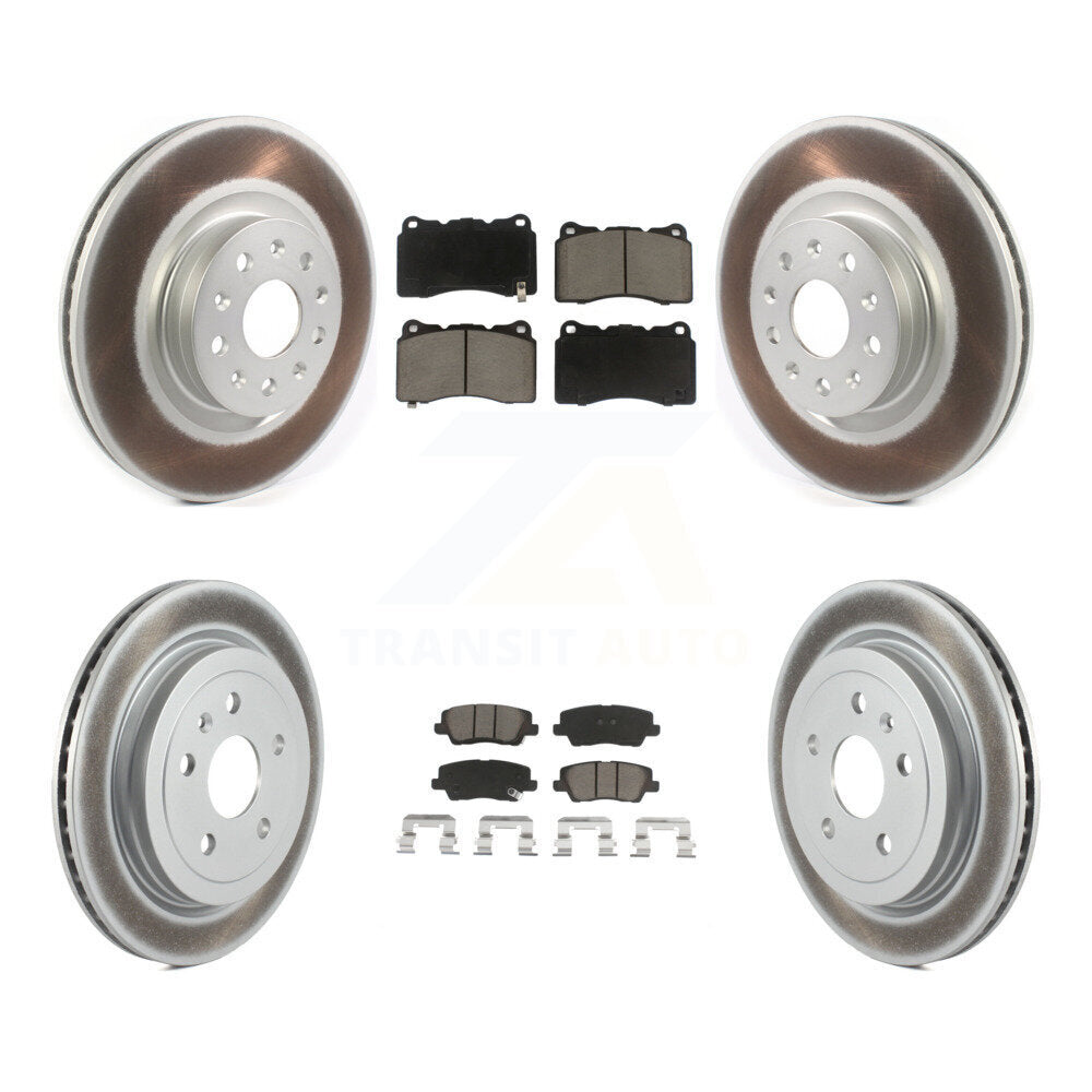 Coated Upgrade Brake Kit For 2015 Cadillac CTS Premium/Luxury/Performance and with 3.6L. With 18" Factory Wheels KGC-101308 Transit Auto