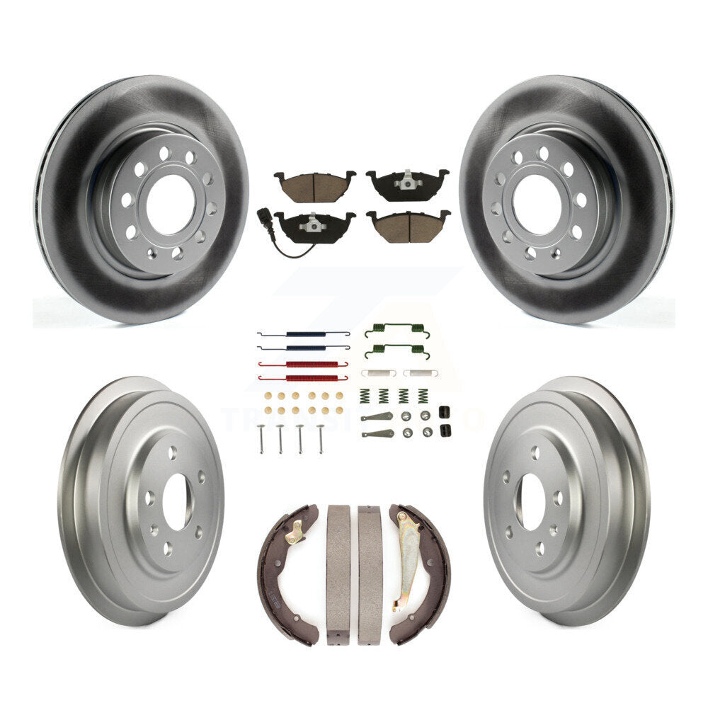 Coated Upgrade Brake Kit For 2012 Volkswagen Jetta Drum rear brakes. With 280mm Diameter Front Rotor KGC-101890 Transit Auto