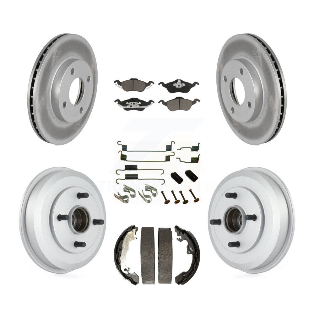 Coated Upgrade Brake Kit For 2000 Ford Focus Without ABS Tone Ring and Wheel Bearing Included KGC-101924 Transit Auto