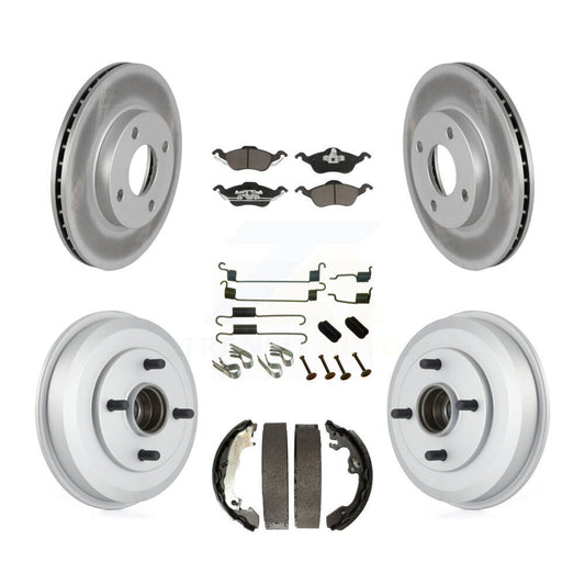 Coated Upgrade Brake Kit For 2000 Ford Focus Without ABS Tone Ring and Wheel Bearing Included KGC-101924 Transit Auto