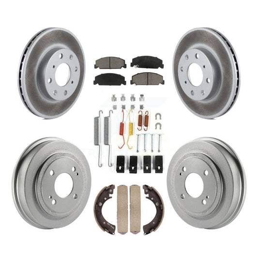 Coated Upgrade Brake Kit For 1992 Honda Civic LX/DX and with Sedan and Automatic transmission and Drum rear brakes KGC-101949 Transit Auto