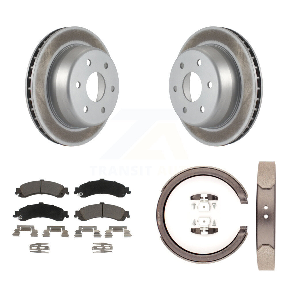 Coated Upgrade Brake Kit For 2005 GMC Sierra 1500 Drum rear brakes. With Dual Piston Caliper KGA-104758 Transit Auto