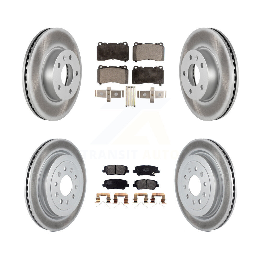 Coated Upgrade Brake Kit For 2019 Cadillac ATS Base. Without Brembo Brakes and Without Slotted Brake Rotors KGF-102762 Transit Auto